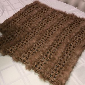 NWOT rabbit fur poncho